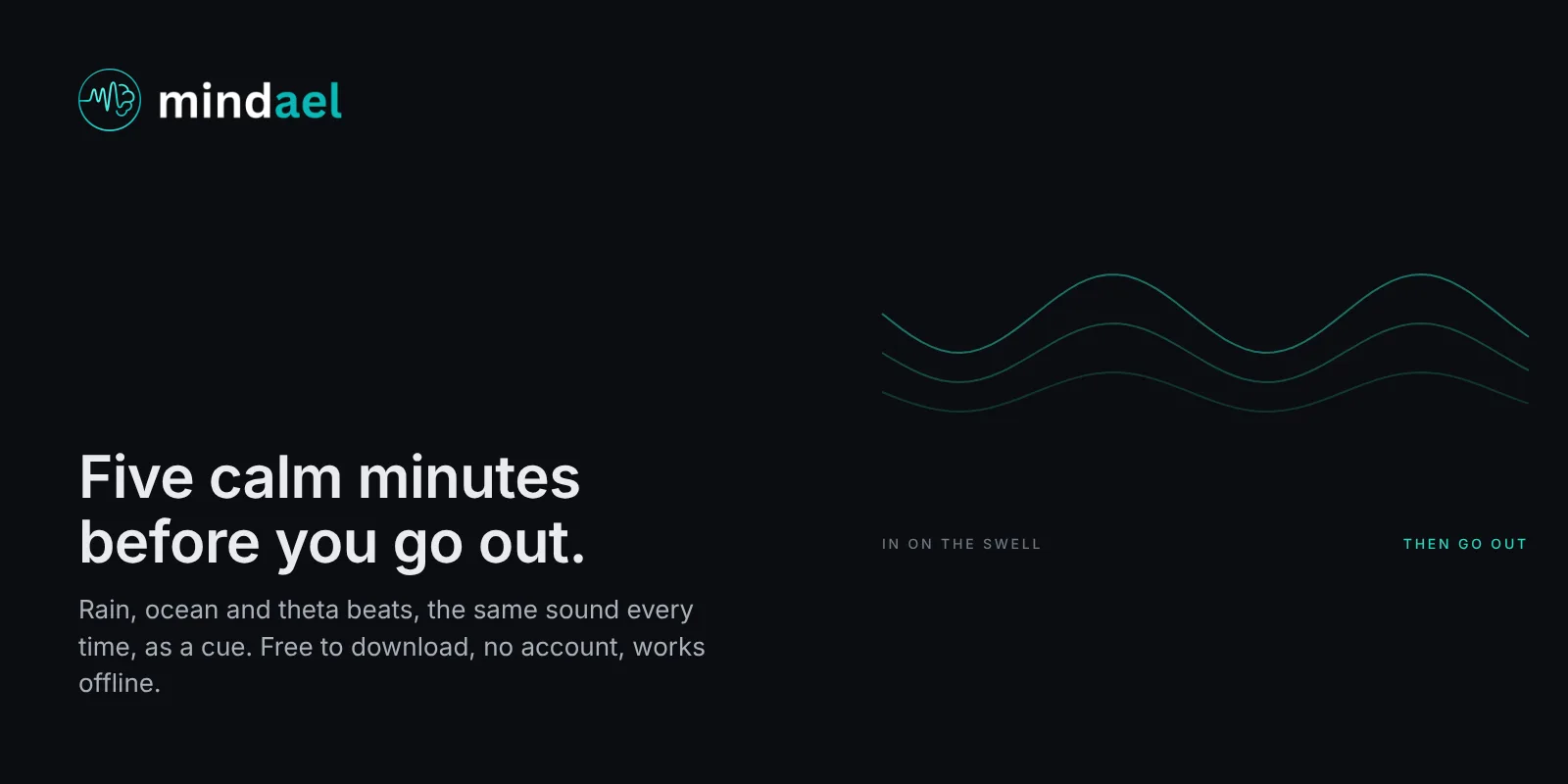 Mindael app playing ocean waves for a five-minute practice before a night out, as part of manifesting love, free on the App Store